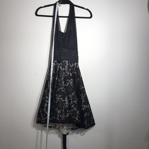 FE FOREVER Black Lace Halter Dress Size Medium - Picture 2 of 9